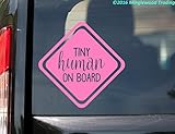 Tiny Human onボードビニールデカールステッカー6 " x 6 " Baby Infant Car Sign パープル MT3000420-purple