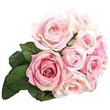Zhhlinyuan 良質 A bunch 9 Head Artificial Silk Rose Flower Wedding Party ホーム Simulation Bouquet Decor