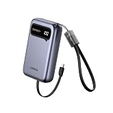 UGREEN Zapix【20000mAh/22.5W/USB-A×1&USB-C×2/充電コード内蔵/3台同時充電】モバイルバッテリー PB525 | 持ち運びやすい/コンパクト/かわいい表示/ケーブル2本/忘れ防止/ひと目でわかる残量表示/急速充