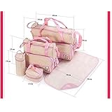 5 in 1 Diaper Tote Bags – かわいい赤ちゃんNappy Bagマザーズハンドバッグセットwith Changing Pad one size ピンク F03-00050-0-P