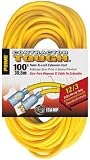 Prime Wire & Cable EC730835 100-Foot 12/3 SJTW Twist -to-Lock Contractor Outdoor Extension Cord with