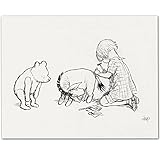 Fixing Eeyore 's Tail – Winnie the Pooh 11 x 14額なし保育園アートプリント