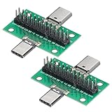 uxcell タイプCオス - メスUS B 3.1テスト PCBボードアダプター 両面ソケット ピンヘッダー付き データケーブルアダプター用コネクター 2個