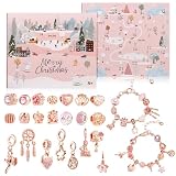 Ucouper アドベントカレンダー 2025 女の子 ブレスレット 2本入 アクセサリーキット ジュエリー クリスマスプレゼント クリスマスギフト 贈り物 カウントダウン カレンダー アクセサリー 作成キット 腕輪 手作り パーツ ビーズ