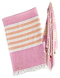 lulujo Baby Turkish Towel, Pink/Apricot by lulujo Baby [並行輸入品]
