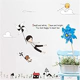 EMIRACLEZE Christmas Gift Holiday Shopping Cartoon Figure Windmill You Look Happy to Me Removable Mu