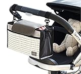 ベビーカー用 お洒落 収納 ポッケ たっぷり 大容量 多機能小物入れ ベビーカー バッグ 収納 (ブラック)