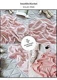 バンブーおくるみ オーガニックコットン swaddle ブランケット　スワトル おくるみ bamboo新生児用ブランケット バンブーガーゼー素材 (solid-pink)