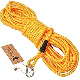 SRT ロングリード 30m イエロー 丸ロープ 【4色展開】 軽量 水に浮く 絡まりにくい 中型犬 大型犬 伸縮性 トレーニングリード しつけ 長いリード long leash