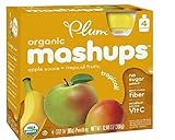 Plum Kids Organic Fruit Mashups Squeezeable Fruit, Tropical 3.17 oz (360 g)(pack of 2) by Plum Kids 