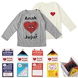 Anak Jujur長袖Ｔシャツ2枚組【グレーオフクリーム】【size:80】