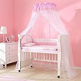 royal-赤ちゃん子供のベッドCrib床ドーム型屋根Mosquito Net with Stent ピンク