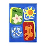 Joy Carpets Kid Essentials Infants &Toddlers First Seasons Rug, Multicolored, 3'10" x 5'4" [並行輸入品]