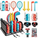 Elnicec Switch Sports用アクセサリー (ニンテンドースイッチスポーツ対応) Switchスポーツセット スイッチスポーツ用周辺機器 Joy-Conアクセサリ 収納スタンド Switchドック収納 Switchスポーツアタッチメント収納 体感ゲーム対応 対戦実装 没入感体験 Switch/Switch 有機ELモデル対応 (16in 1 セット)