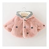 服　ファッション　ベビー　キッズ　兎　肩マント　ケープ　コート　ピンク　80cm