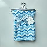 Baby Boy Blanket Blue Zig Zig Baby Wrap Pram/Cot Blanket by Snuggle Baby