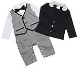 EOZY 子供服 男の子 スーツ カバーオール ロンパース スーツ 紳士服 新生児 幼児 フォーマルスーツ ベビータキシード 七五三 卒園式 発表会 入園式 80