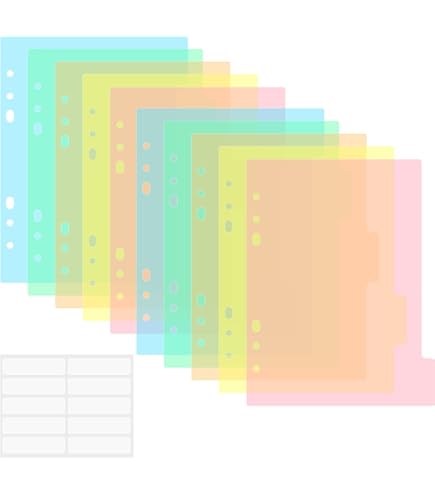 A5 Index Card Sleeves Binder Sheets - 50 Pack | Clear Plastic Refill 2  Pocket Page Protector for Recipe Cards, Photo Cards, Flash Cards | Fits  6-Ring Binder