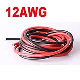 HOBBYPOWER   12AWG Flexible Silicone Wire Cable　フレキシブル　シリコーン　ワイヤ　ケーブル(黒 100cm + 赤100cm) 2 Meter DIY