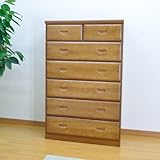 タンス 幅75 木製 桐タンス ６段 完成品 ブラウン AYU-3-128-BR