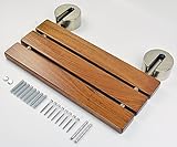 DIYHD 20 "モダンチーク材木製折りたたみシャワーSeatベンチBrushed壁マウントシャワーベンチ