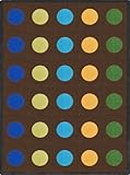 Joy Carpets Kid Essentials Early Childhood Oval Lots of Dots Rug Earthtone 5'4 x 7'8 [並行輸入品]