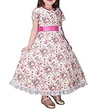(ウォ２U)Woo2u キッズ 女の子 春夏 子供洋服 ピンク 花柄 レース 半袖 ハーフ丈 姫様 パーティー カジュアル お呼ばれ 三五七 入学式 通勤 ワンピース フォーマルドレス 140