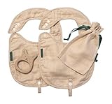 Baby Gift Set: Classic Drool Bibs with Snaps and Wooden Teether; Organic Cotton Muslin [並行輸入品]