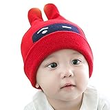 (よキーよ)Yokeeyo ニット帽 毛糸 かわいい耳付き帽子 ウサギ耳 新生児帽子 ベビー用帽 赤ちゃん キッズ 帽子 男の子 女の子 男女児 秋冬 防寒 刺繍 スタイリッシュ