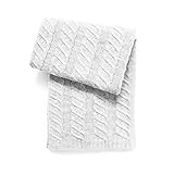 Esteffi Chunky Cable Wool-Blend Baby Blanket Ivory [並行輸入品]