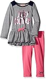 Juicy Coutureベビー女の子のソリッドストライプチュニックレギンス カラー: ピンク