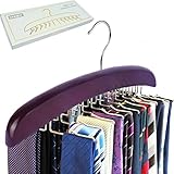 ネクタイハンガー ベルトハンガー konten ネクタイ ベルト スカーフ キャミソール 下着 たっぷり 収納 タオル 洗濯物干し ハンガー 木製 クローゼット 整理 すべらない 24本掛け 仕様 ギフト包装