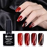 UR SUGAR キャッツアイジェル 磁石で模様が変わる ラメ入り 赤 カラージェルUV/LED対応 マニキュア 4ボトル 7.5ml 【全4色セット】 マグネット磁石付き [並行輸入品]