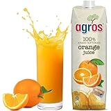 オレンジジュース 果汁100％ 無添加 agros ギリシャ産 紙パック 業務用 まとめ買い 濃縮還元 1000ミリリットル (x 12)
