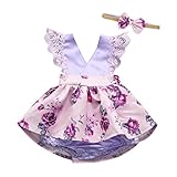 Dourabbi 子供服 女の子 tops for baby 夏 ノースリーブ レース シャンペン ロンパー ジャンプスーツ ヘッドバンド 花の服　可愛い エレガント pretty cute dail