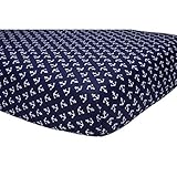 Sadie & Scout Anchor Crib Sheet - Navy by Crown Crafts [並行輸入品]
