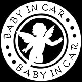 ベイビー イン カー ステッカーbaby in car /車用/シール/ Vinyl//ステッカー/bicr01 (白)