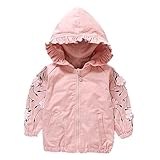 Candykids ベビー ウインドブレーカー 薄手 キッズ パーカー おしゃれな 女の子に ぴったり キッズ用 トレンチ コート ラッシュガード パーカー 防寒着 長袖 日焼け防止 (90CM, ピ