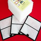 レンジフード換気扇深型専用枠３枚組 枠ヨコ幅297mmxタテ289mm＆難燃性不織布フィルタ１２枚set