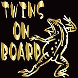 TREZ TWINS ON BOARD 鳥獣戯画 カエル かえる 蛙 ステッカー 鳥獣人物戯画 ステッカー ツインズ 双子 【BABY IN CAR】 (ミラーゴールド)