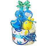 ベビーアルテ Rody ロディ OSM スタイ ぺちゃ付き 2段 おむつケーキ 【おむつ:パンパースSサイズ】ブルー