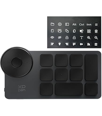Amazon | HUION 左手デバイス 片手キーボード bluetooth 5.0