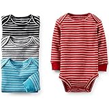 カーターズ（Carter's）2014年秋冬新作,男の子用オシャレすぎるボーダーコレクション長袖ボディースーツ4枚セット 6months 6ヵ月用 70cm 並行輸入