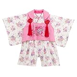 【七五三カバラ柄pinkバーオール】被布付きカバーオール (90)