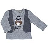 2018年 春物 ZOOMIC ズーミック 天竺 ベストアップリケ風 長袖Ｔシャツ グレー◇80cm