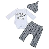 Lutents ベビー服 ロンパース カバーオール 三点セット 長袖 ロンパンツ 帽子付き ヒゲ柄 女の子 男の子 カジュアル 快適 着心地良い 歩行服 パジャマ 新生児 出産祝いプレゼント 可愛い 