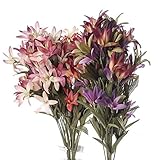 工場直接クラフトのグループ2 Assortedカラー人工Wild Lily Bushes for Arranging、工芸と設計