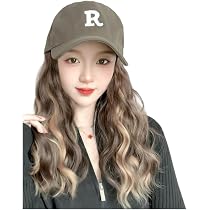 Amazon.co.jp: EEUOPQ 帽子付きウィッグ ピンク かつら 巻き髪 春夏秋