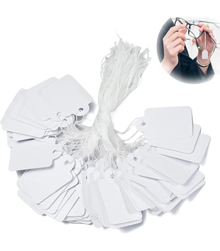 Amazon | 白無地タグ（値札）6341（37×60mm・白糸）/500枚 | POP用紙