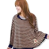 【Blume】360度見られても安心 授乳 ケープ ポンチョ 型 マタニティ 360度 安心 出産祝い フリーサイズ (ブラウン＆ボーダー)